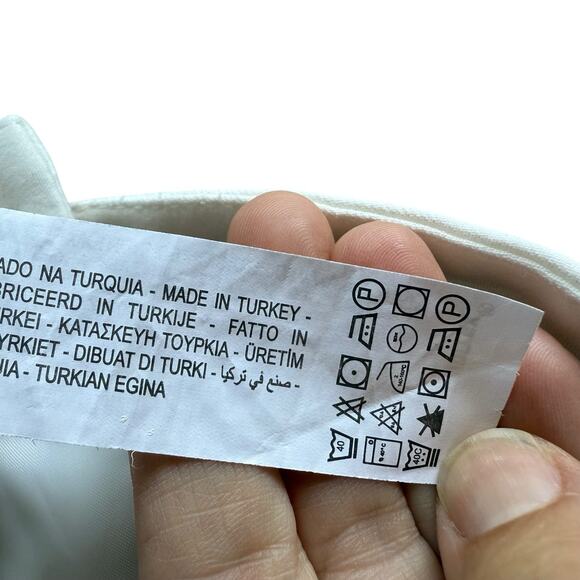 Zara Basic White Slim Ankle Trousers with Striped Waistband Y2K Size M - Picture 8 of 9